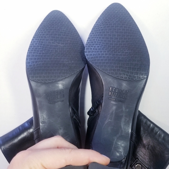 🌸 Stuart Weitzman |‎ Black Ankle Heel Boots, size 7.5 - Picture 3 of 5